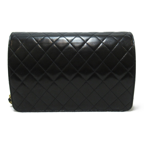 Chanel Black Push Matelasse Bag Shoulder Lock Chain Lambskin - Picture 1 of 10